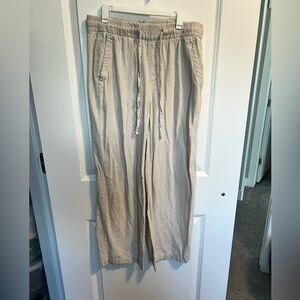 Cream linen pants
